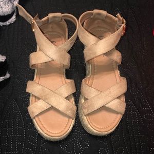 Nude platform espadrille sandals